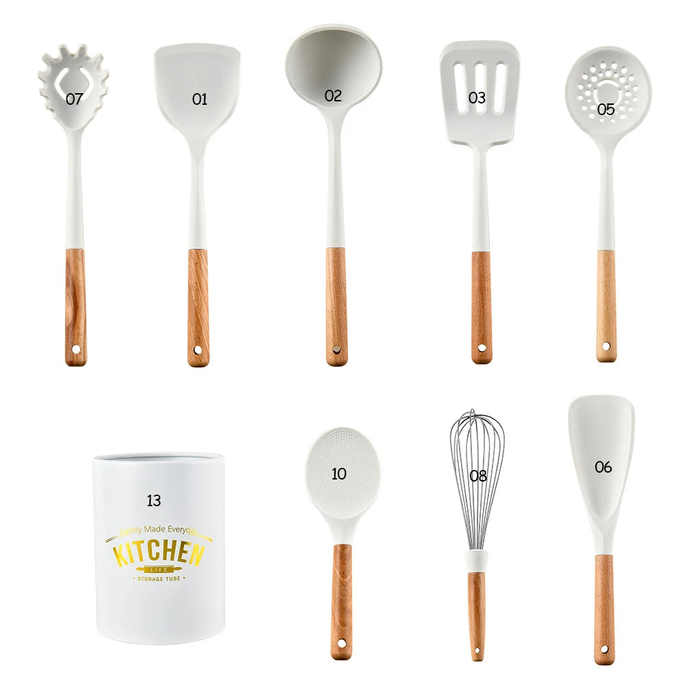 Silicone Kitchen Utensils Set – Non-Stick Spatula & Beater Silicone Utensil Set Oasis Select 9pcs