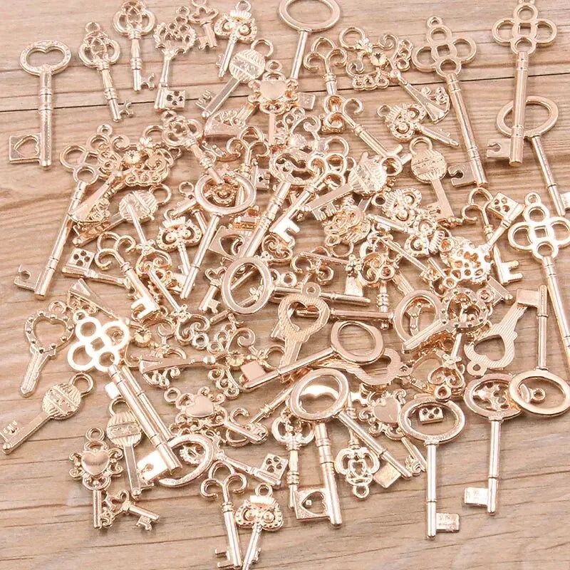 50g/pack mini Key Charms Bracelets Necklace Craft Metal Pendant For Jewelry Making DIY Supplies Small Business Supplies Oasis Select