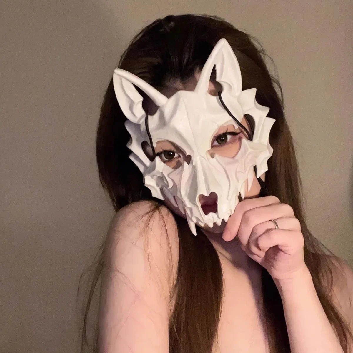 Neo-Gothic Style Halloween Half Face Mask Mesh Mask Popular Ornaments for Men Women Fancy Dress Ball Secondary Yuan Oasis Select B1