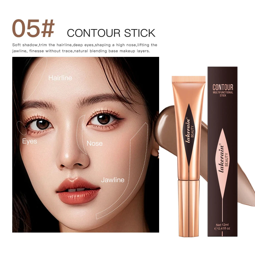 Multi-use Stick Bronzer Blusher Beauty Highlighter Blush Liquid Face Bronzer Natural Contouring Wand Stick Applicator Makeup Oasis Select 2 pcs 5Contour