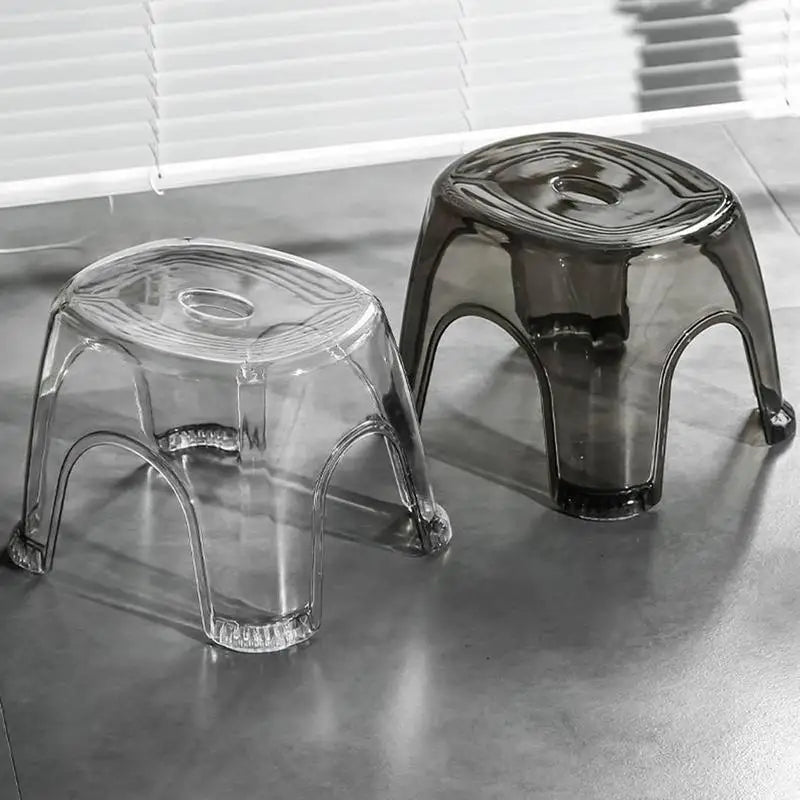 Clear Shower Foot Stool Non-slip Waterproof Transparent Stool Clear Stool for Bathroom Bedside Small Shower Spaces Corner Bench Oasis Select