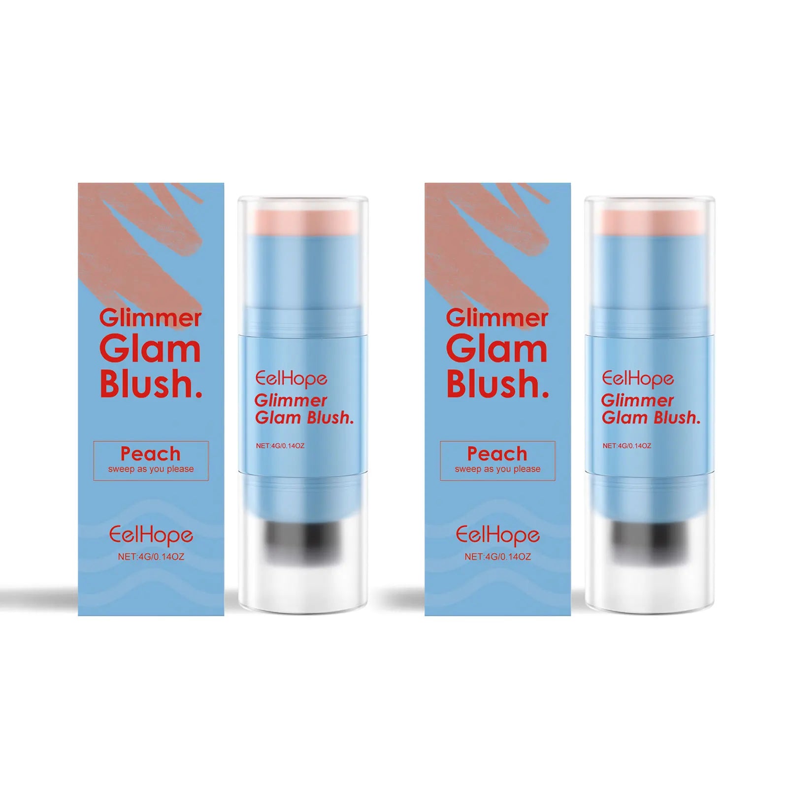Eelhope Double-Ended Blush Stick – Matte Cheek & Lip Color Blush Stick Oasis Select Peach Boxed x2