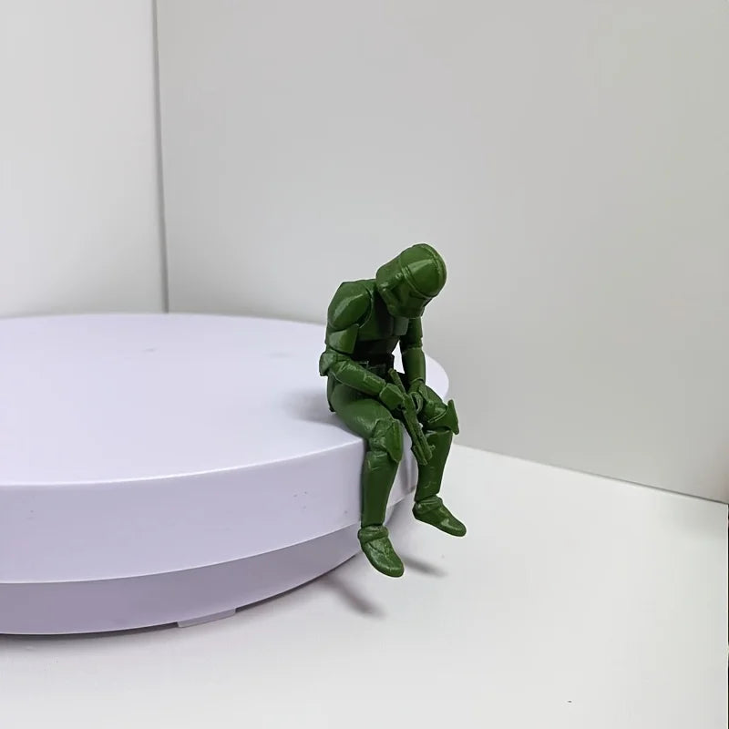 Mini Cool Sitting Soldier Figurine Desktop Hanging Shelf Edge Decor Resin Desk Ornaments for Home Office Bar Quirky Gift for Men Oasis Select Green 10.5x5cm
