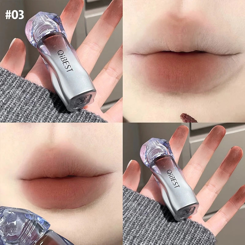 QIBEST Matte Velvet Lip Mud – Long-Lasting Liquid Lipstick