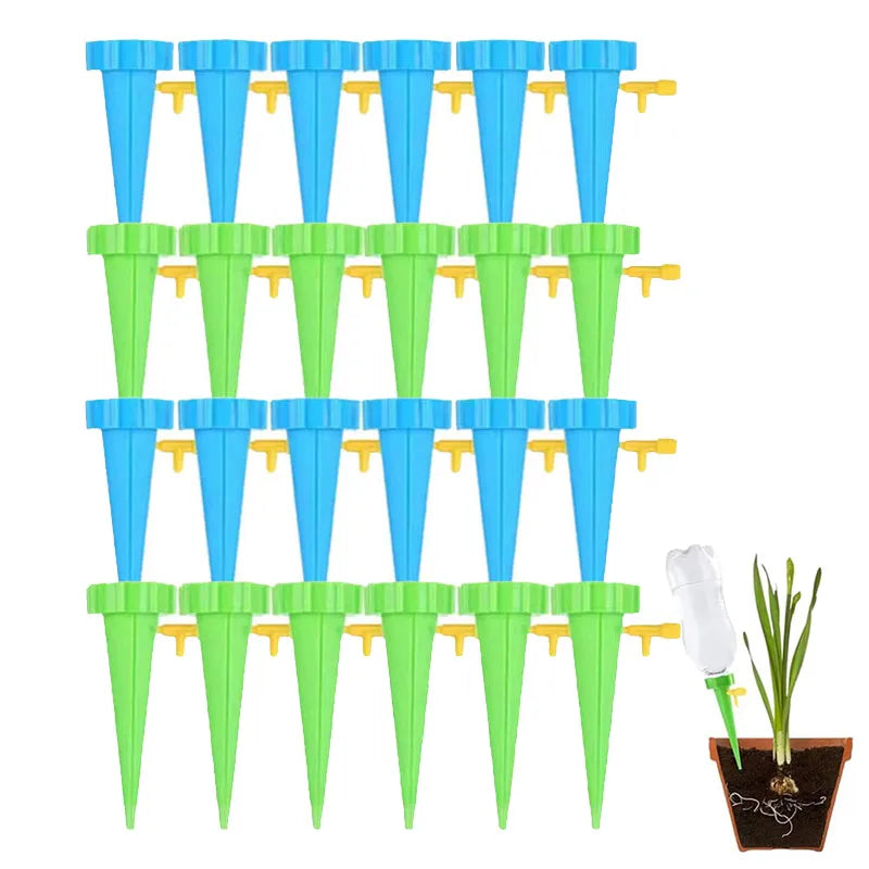 6-24pcs Self Watering Kit Drip Irrigation Indoor Plant Watering Device Horticultural Flower Automatic Watering Device Small Tool Oasis Select 24pcs-Mix