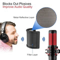 U Shape Microphone Windscreen Mask Universal Shockproof Microphone Pop Filter Reusable Dedicated Wind Noise Pop Net Shield Cover Oasis Select Champagne-Adding