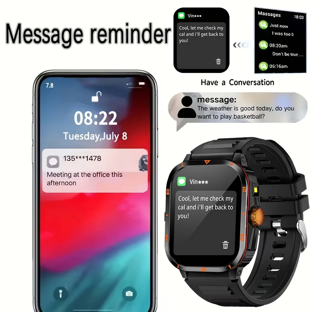 ERUN Men's Outdoor Smartwatch – LED Flashlight & Sports Tracker