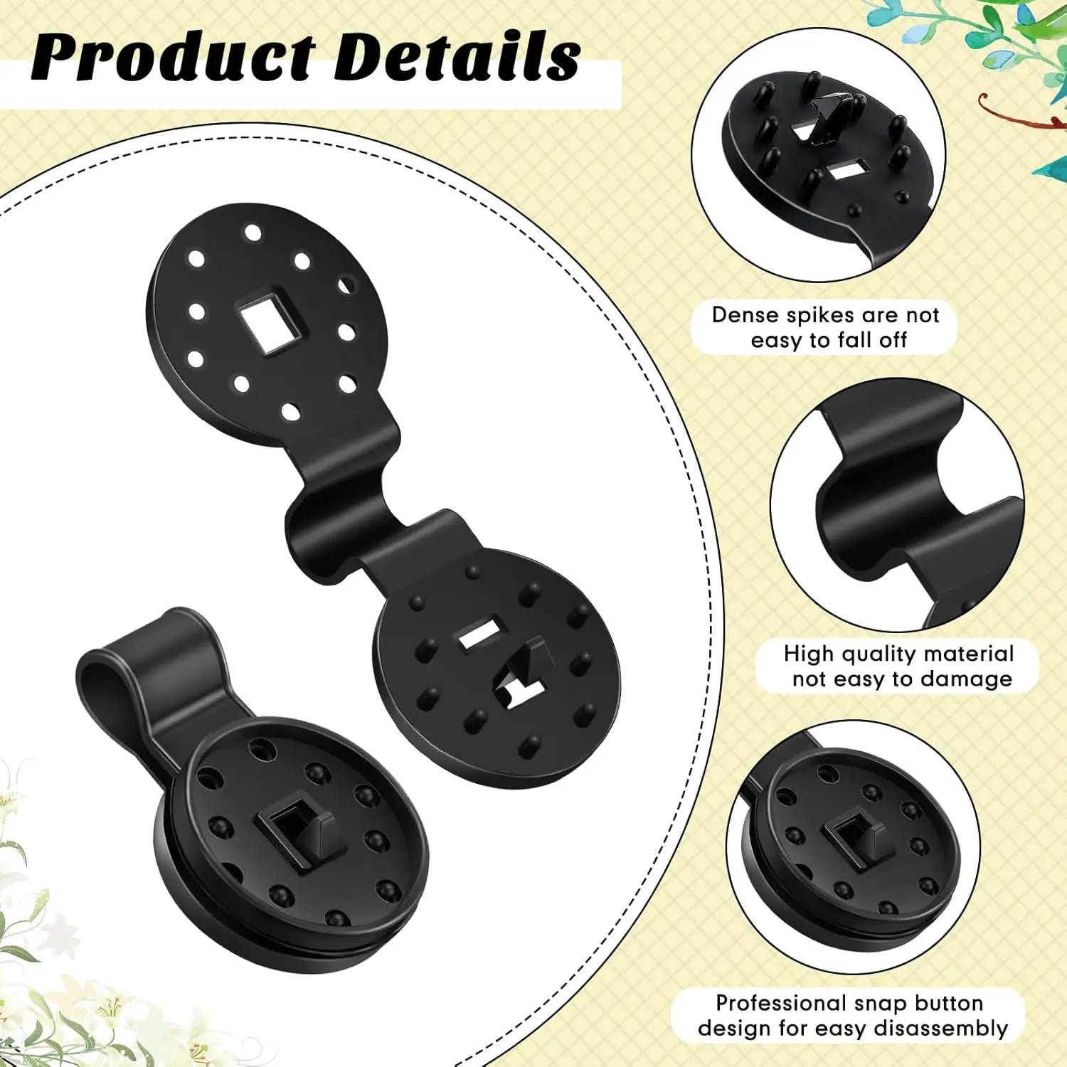40/60 PCS Black Round Shade Cloth Clips Heavy Duty Plastic Fasteners for Sunshade Net Bird Netting Fabric Connectors Oasis Select