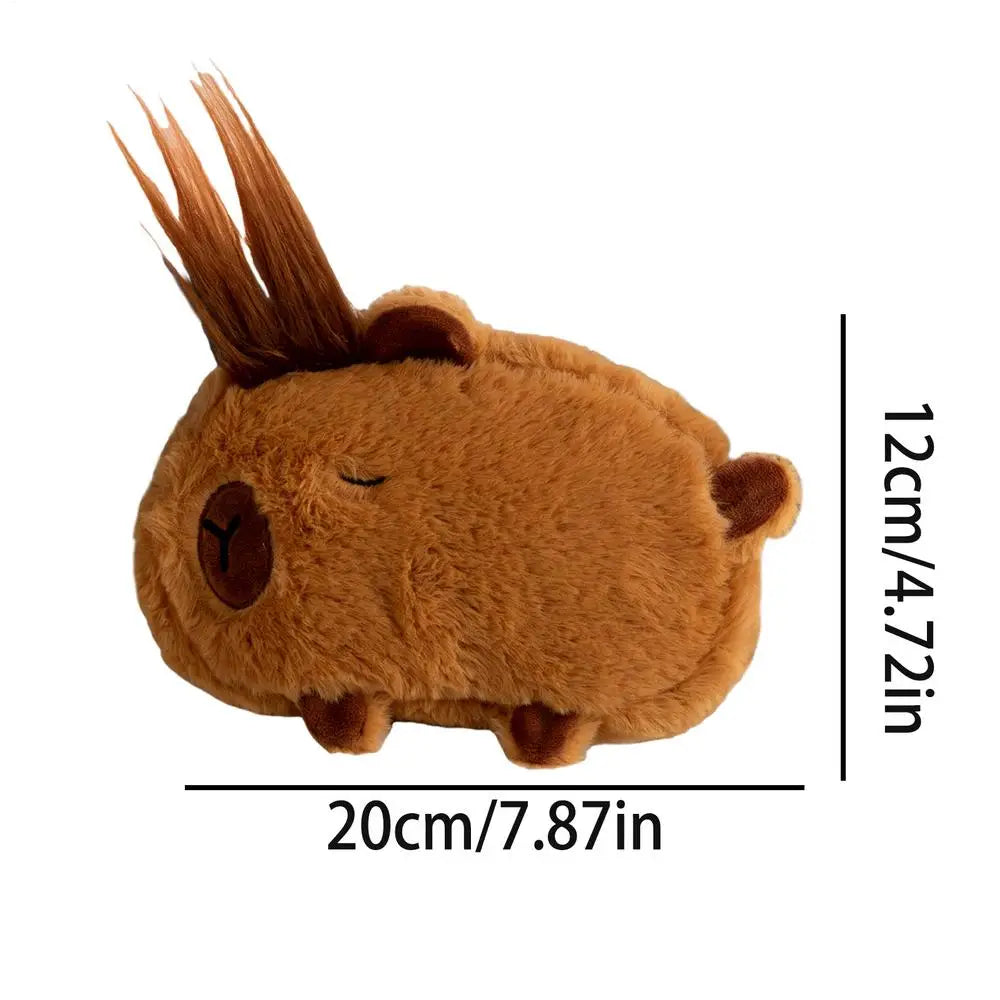 1PC Pencil Case Plush Capybara Pencil Storage Bag Pen Case Multifunction Large Capacity Stationery Pouch Bags Oasis Select Brown