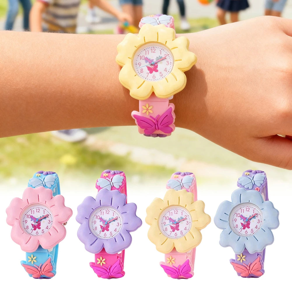 Kids Floral Silicone Watch – Waterproof Girls Quartz Wristwatch