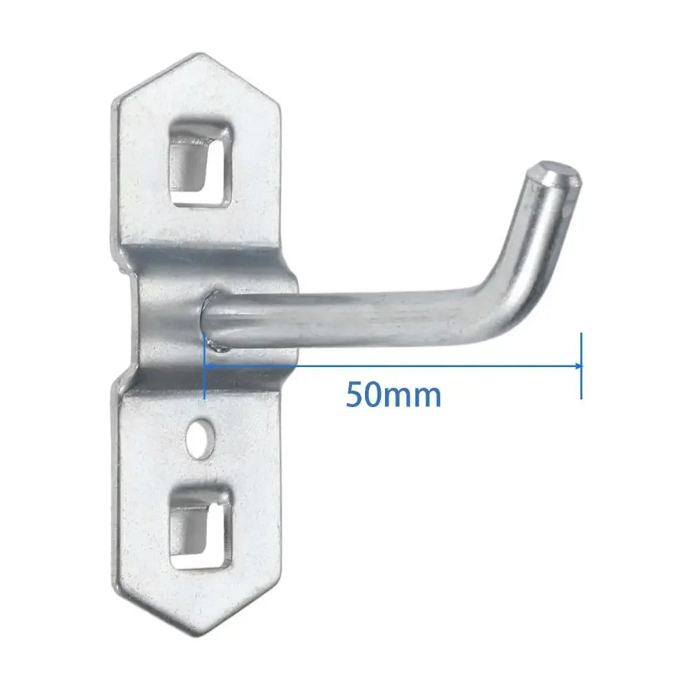 Wall Mount Square Hole Hook Durable Storage Rack 25/50/75/100/150/200mm Oblique Hanger Hole Board Hook Pegboard Hook Oasis Select 50mm