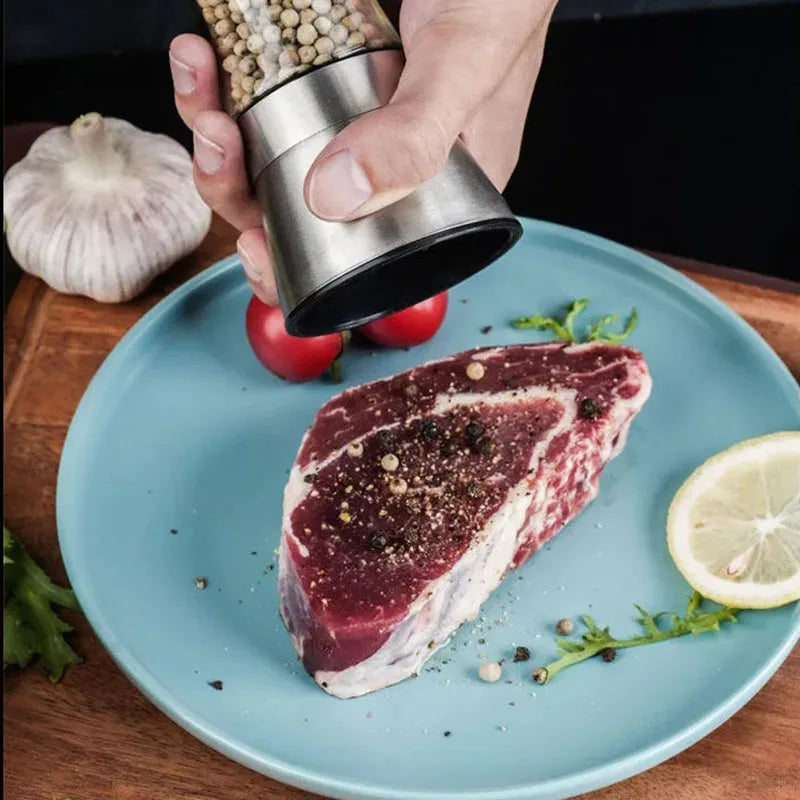 1pc Stainless Steel Pepper Grinder, Seasoning Bottle, Glass Seasoning Bottle, Grinder, Crusher Oasis Select