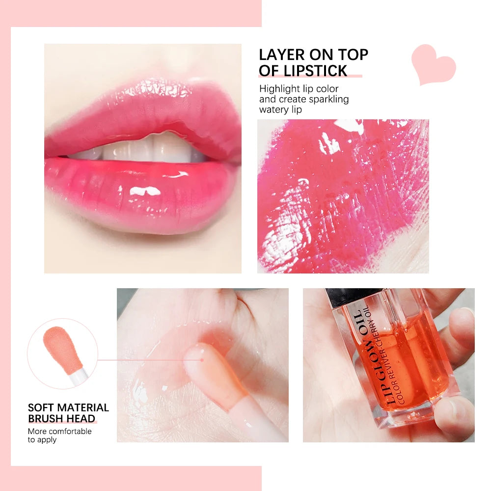 3pcs/set Lip Glaze Mirror Water Long-lasting Waterproof Crystal Jelly Oil Lip Tint Moisturizing Non-stick Cup Lip Glow Oil Care Oasis Select