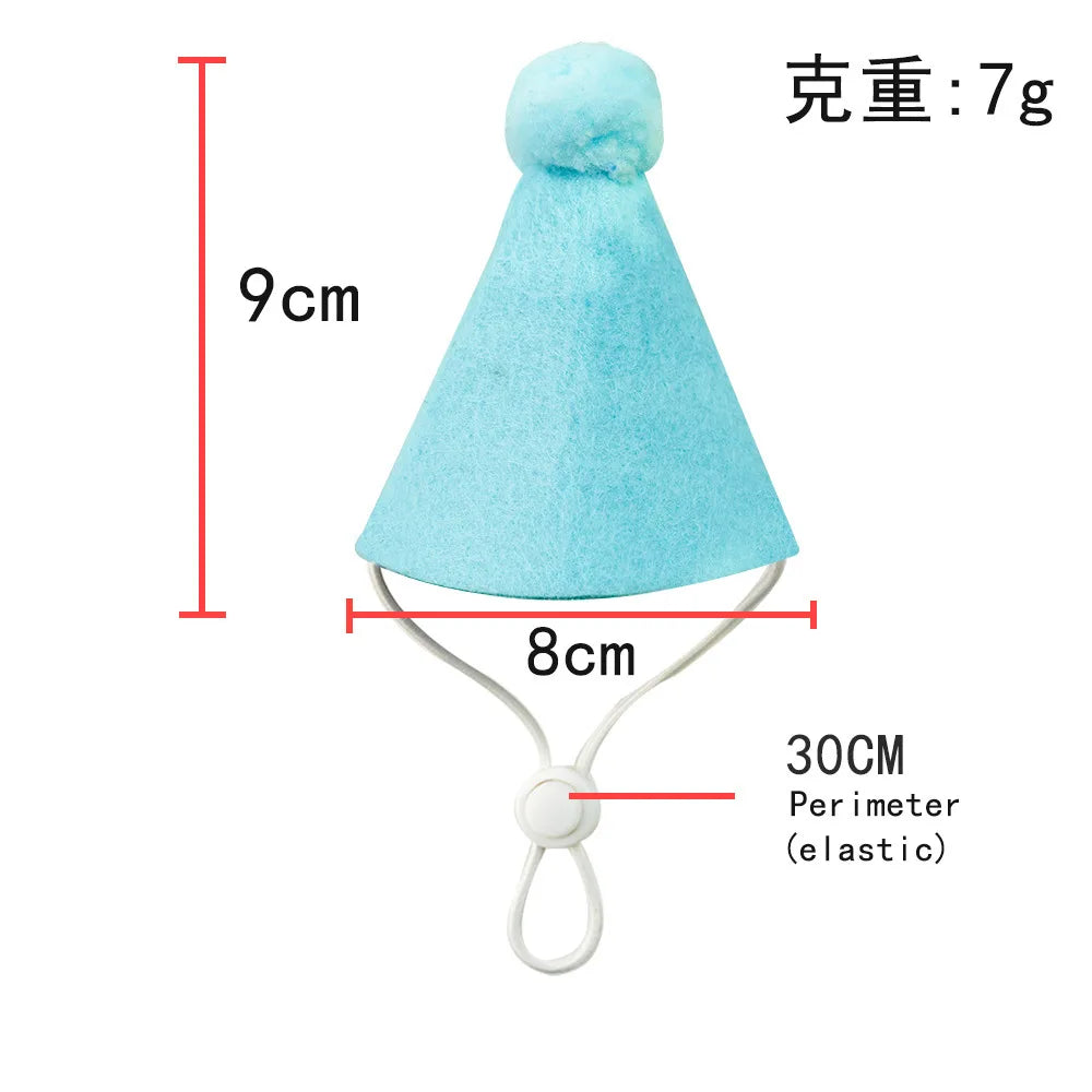 Pet Dog Cat Birthday Dress Bib Party Supplies Saliva Towel Felt Hat Oasis Select sky blue