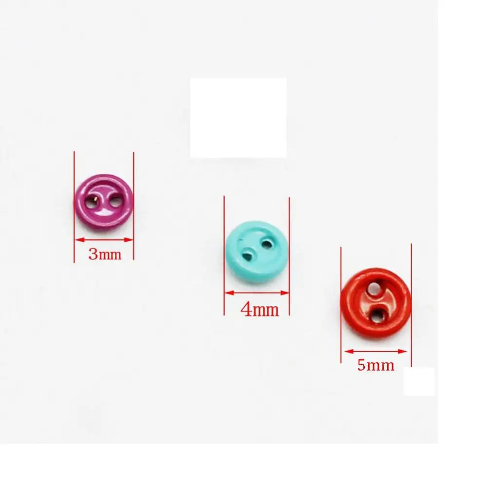 50pcs Mini Round Sewing Buttons 3/4/5mm – 2-Hole DIY Craft Sewing Buttons Oasis Select