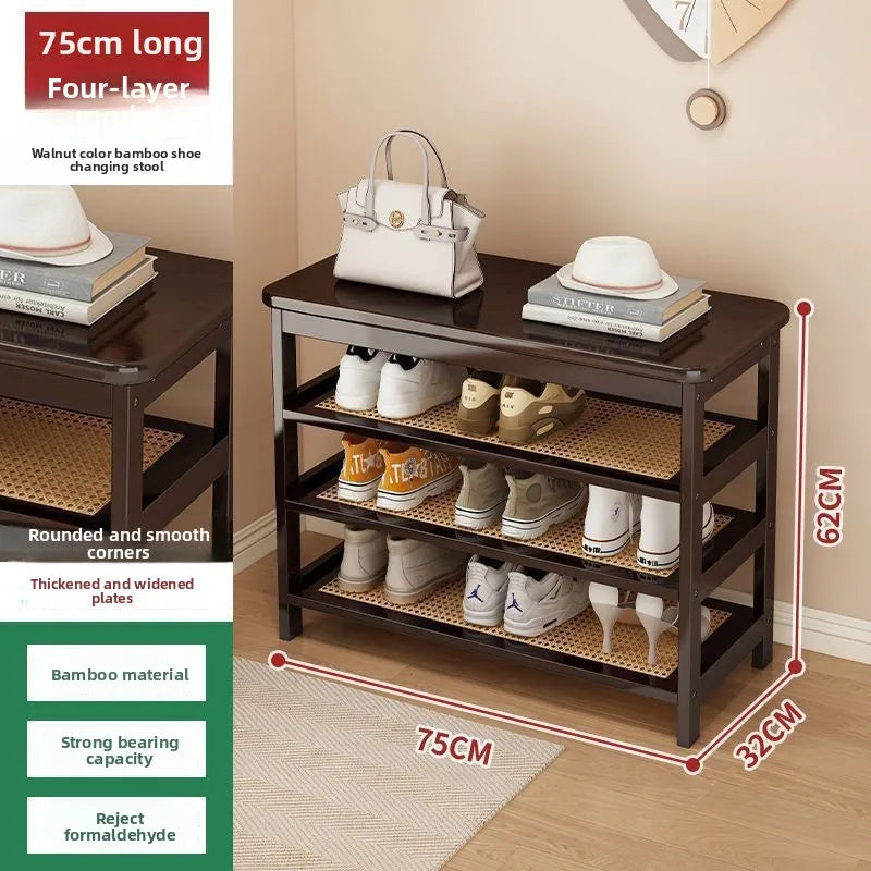 Multi-functional Household shoe cabinet, shoe rack, dustproof shoe change stool, entrance stool integrated space-saving storage Oasis Select Brown F