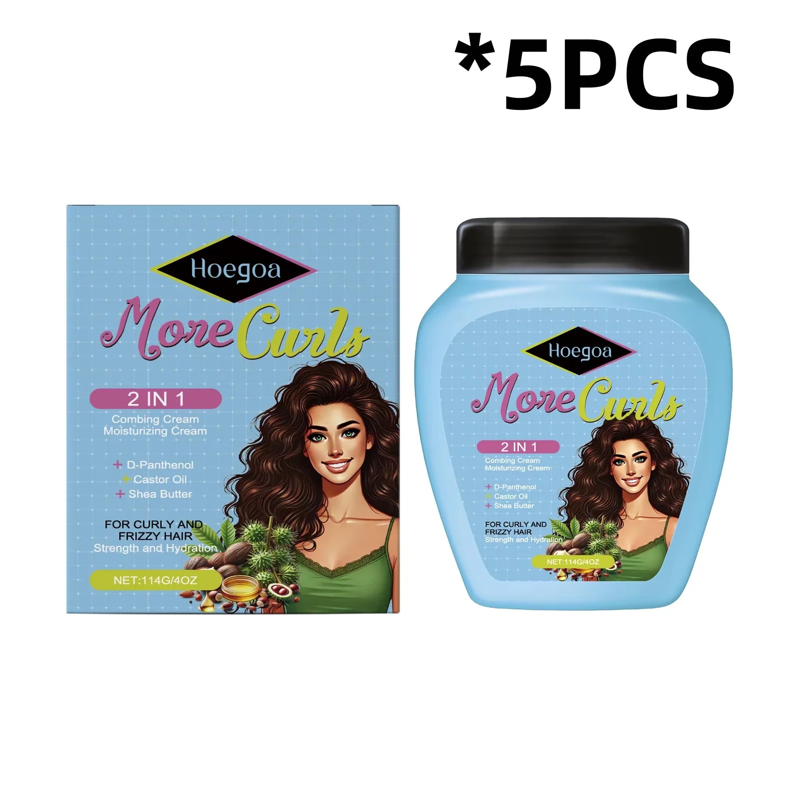 HOEGOA Leave-In Hair Conditioner Repair Damage Eliminate Frizz Reduce Hair Loss Soft Smooth Keratin Hair Nourishing Conditioner Oasis Select 114g Boxed X5 PCS
