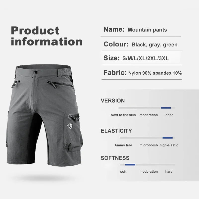 X-TIGER Mountain Bike Shorts Multi-Pockets with Breathable MTB Road Cycling Shorts Waterproof Loose Outdoor Sports Shorts Oasis Select