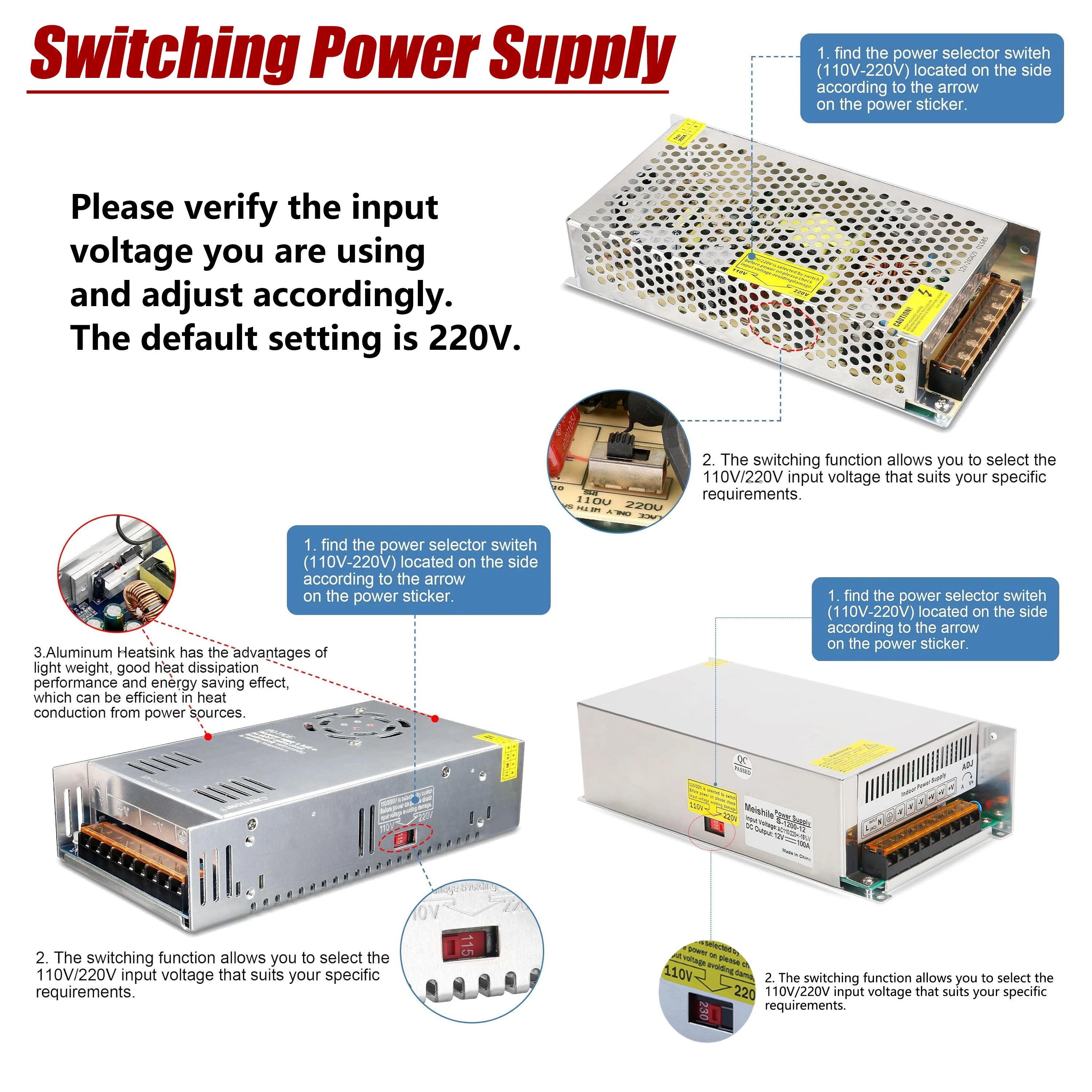 5V 12V 24V 36V 48V Power Supply Transformer AC 220V 110V TO DC 5V 12V 24V 36V 48V Switching Power Supply For LED Strip Oasis Select