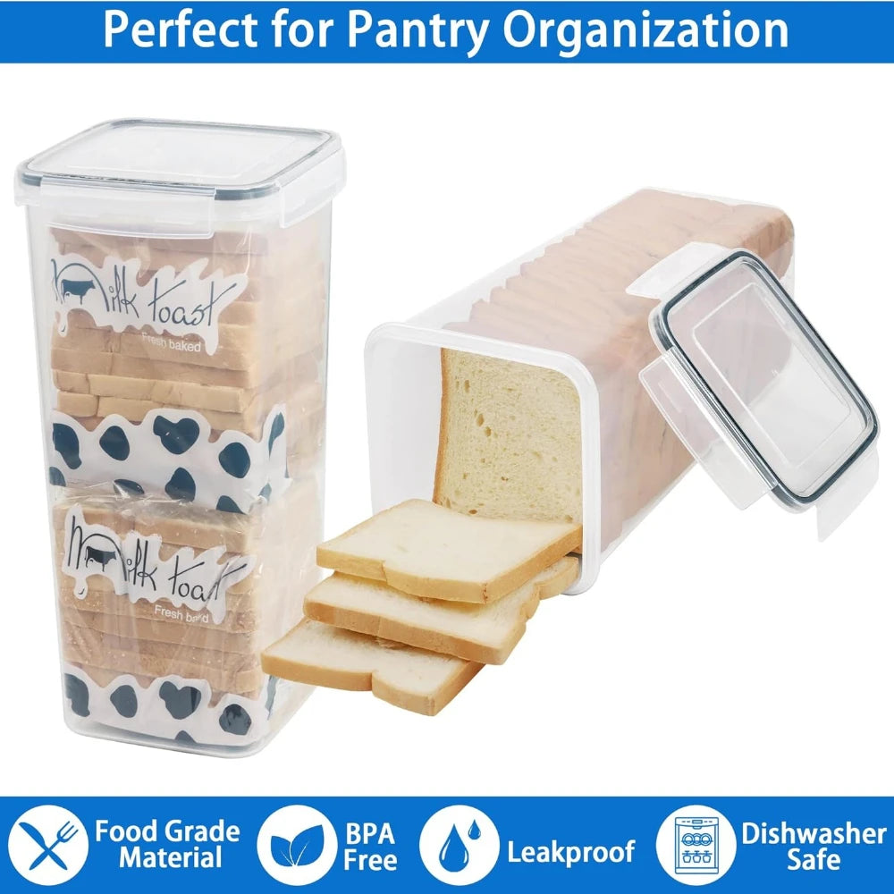 Airtight Bread Box with Drawer Tray & Sealing Lid – Clear Bread Storage Box Oasis Select