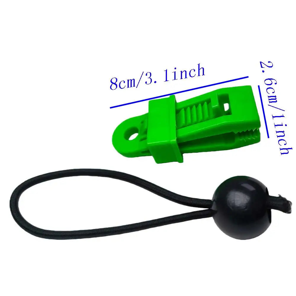 6pcs Tent Claws with Bungee Cord Balls Windproof Securing Alligator Clip Set for Tarps Canopy Sun Shade Beach Outdoor Camping Oasis Select