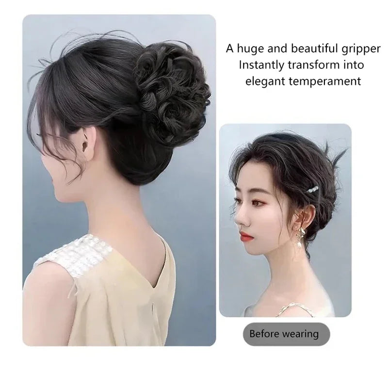 Messy Curly Synthetic Hair Bun Clip-In Hairpiece for Women Clip-In Hair Bun Oasis Select