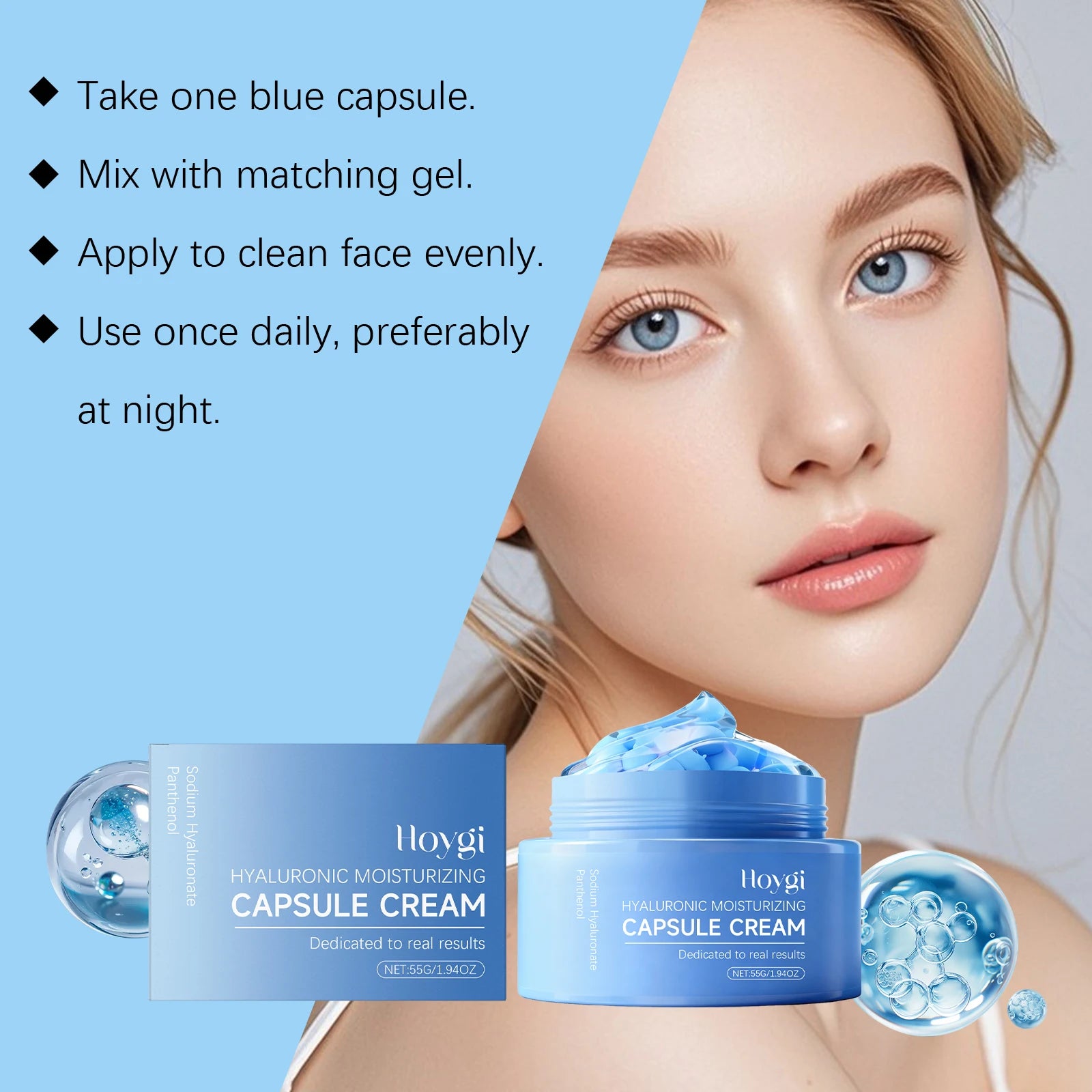 Hoygi Hyaluronic Acid Capsule Cream – Hydration & Barrier Repair Capsule Face Cream Oasis Select