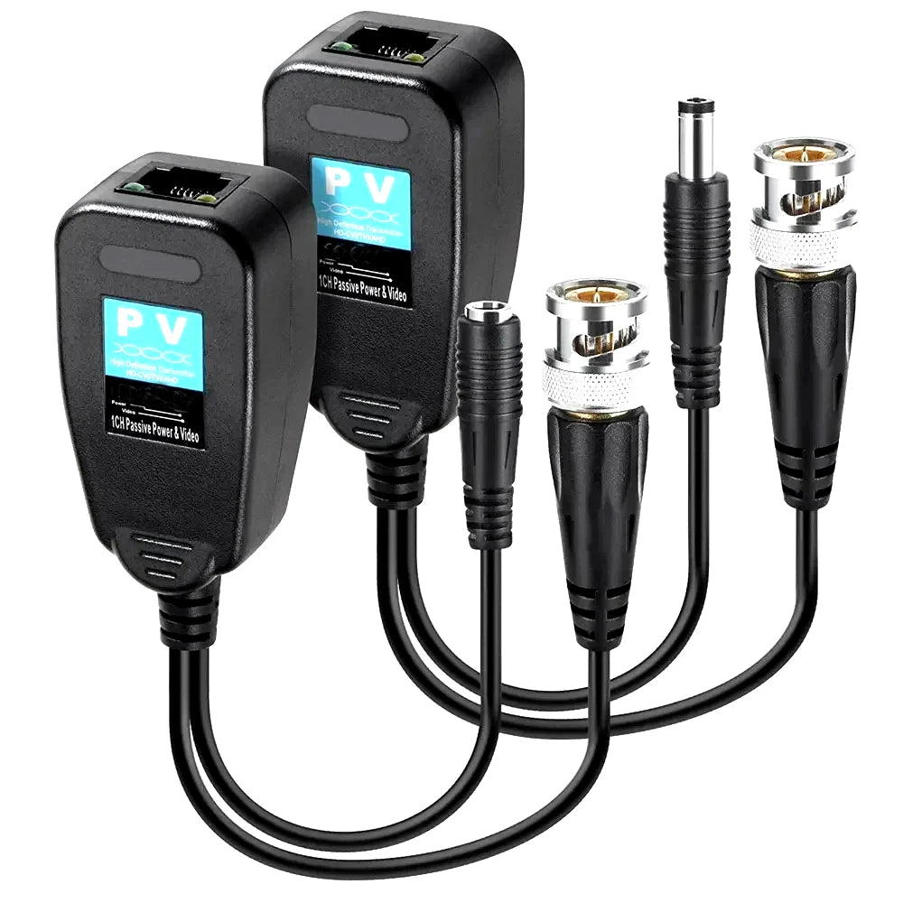 1CH Passive Balun RJ45 CCTV Video Transceiver Coax BNC for HDCVI HDTVI AHD Analog High Definition Camera Power Supply Connectors Oasis Select