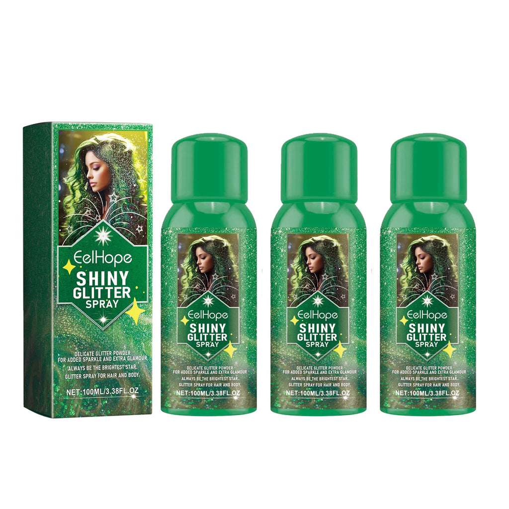 Multipurpose Glitter Spray for Body Face Clothes Shimmer Highlighter Quick Drying Universal Sparkle Gloss Long Lasting Spray Oasis Select 3pcs X 100ml