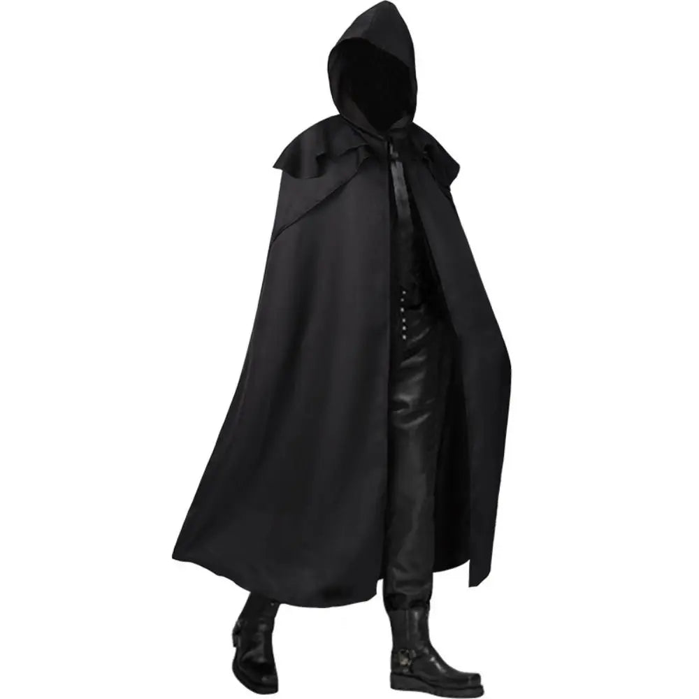 Halloween Hooded Cloak Gothic Long Robe Knight Pirate Costume