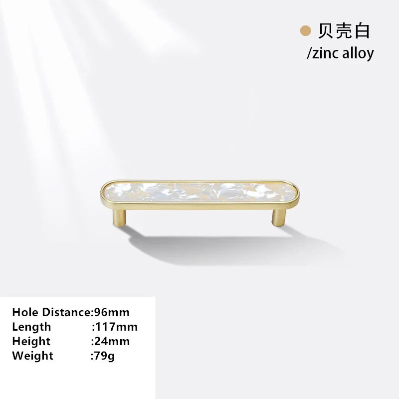Handles Drawer Cabinet Furniture Kitchen Handles for Cabinet Knob Door Drawer Furniture Kitchen Knob Brass Polychrome Shell Oasis Select Shell White-96