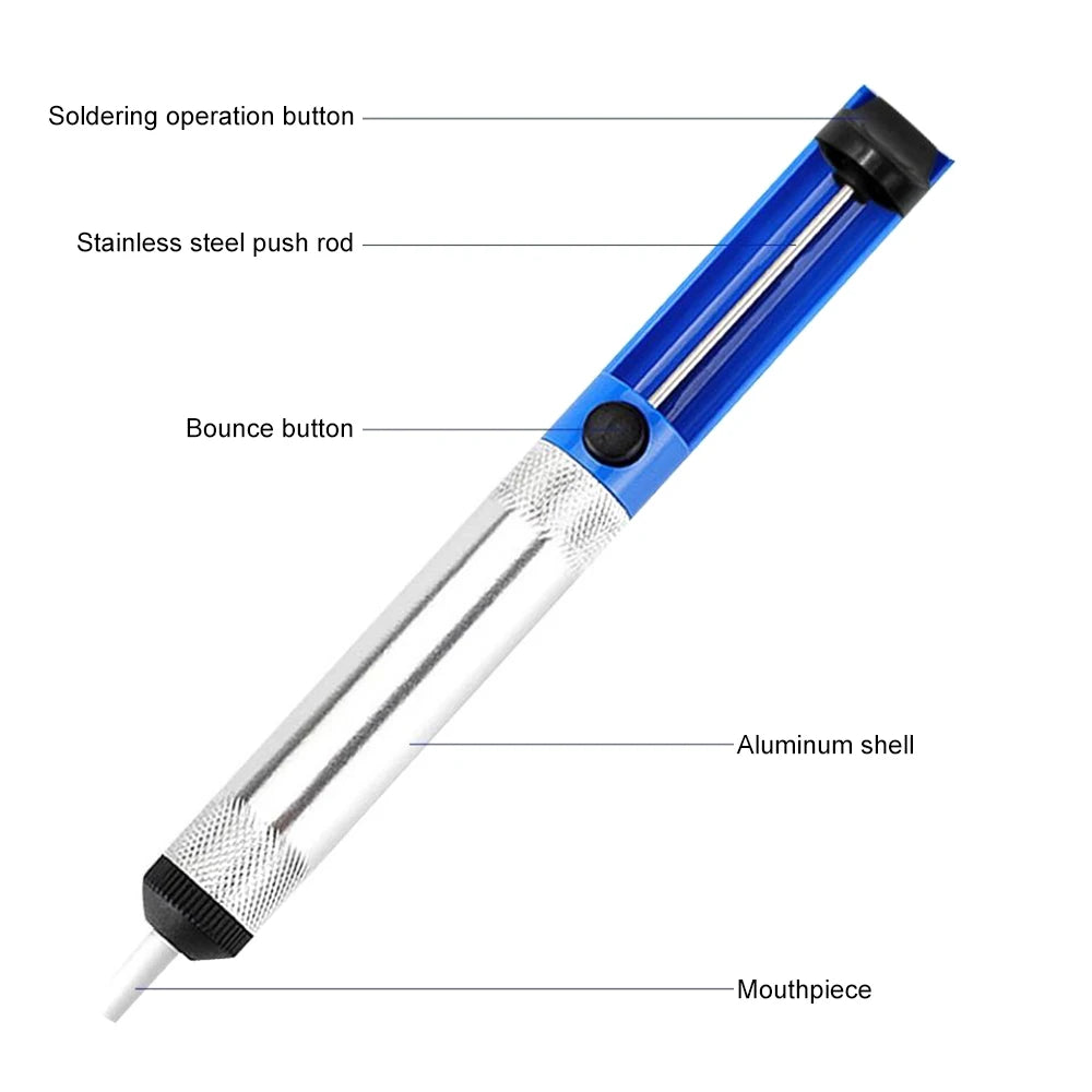 Aluminum Metal Desoldering Pump Suction Tin Gun Soldering Sucker Pen Removal Vacuum Soldering Iron Desolder Hand Welding Tools Oasis Select