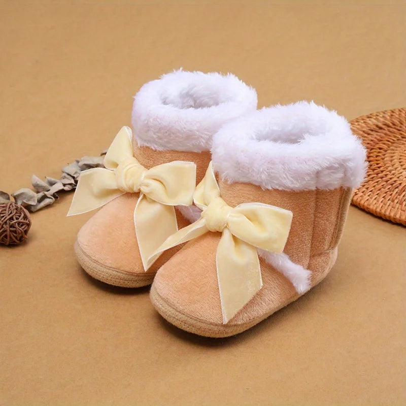 New Fashion Comfortable Shoes Newborn Baby Girls Boys Soft Booties Solid Pompom Snow Boots Infant Toddler Newborn Warming Shoes Oasis Select Khaki