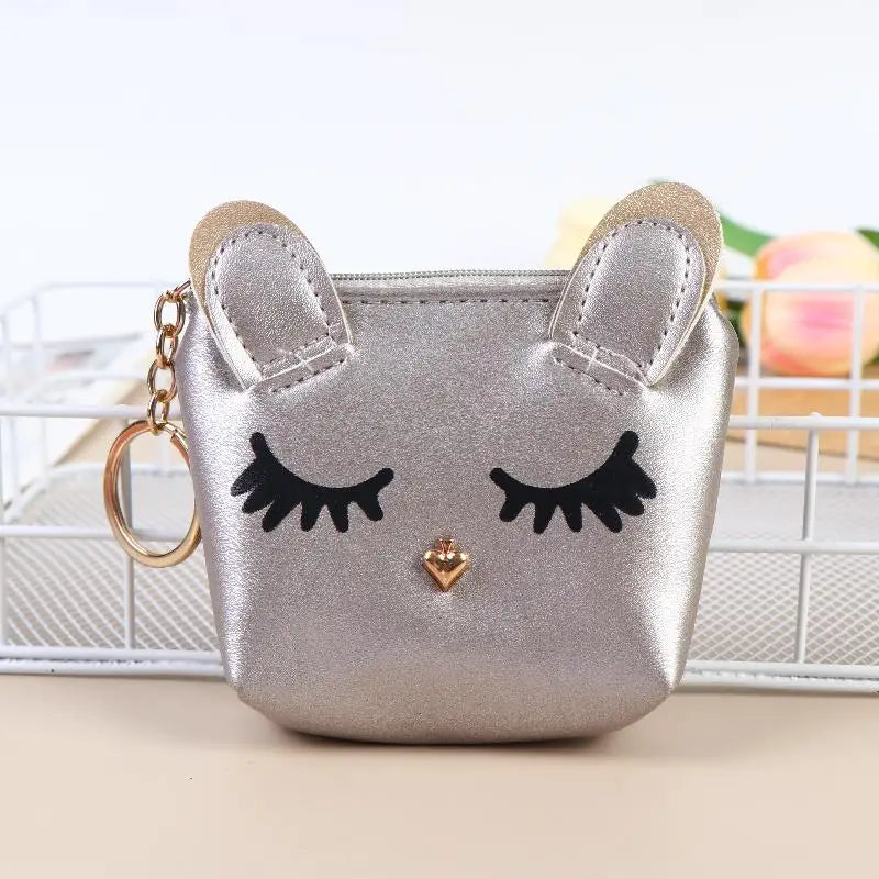 Cute Cat Keychain Coin Purse | Mini Zipper Wallet Bag