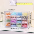1pc acrylic 16 grid drawer style acrylic bead storage box, large capacity stackable loose bead jewelry accessory organizer Oasis Select 16grids-transparent