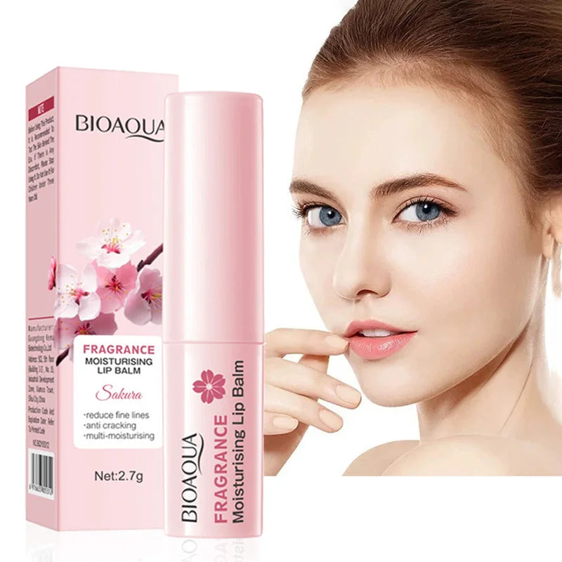 BIOAQUA Sakura Cherry Blossom Moisturizing Lip Balm 1/2/3pcs Moisturizing Lip Balm Oasis Select