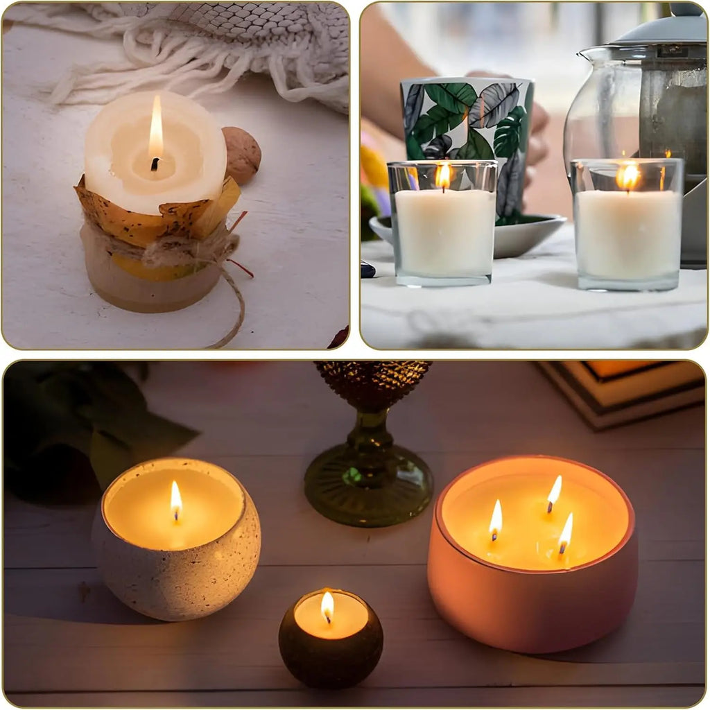 50/100Pcs Tea Light Candle Wicks, 1.02 inch Pre-Waxed Wick with Base, Pre-Waxed Wicks for Soy Wax Candle Making Oasis Select