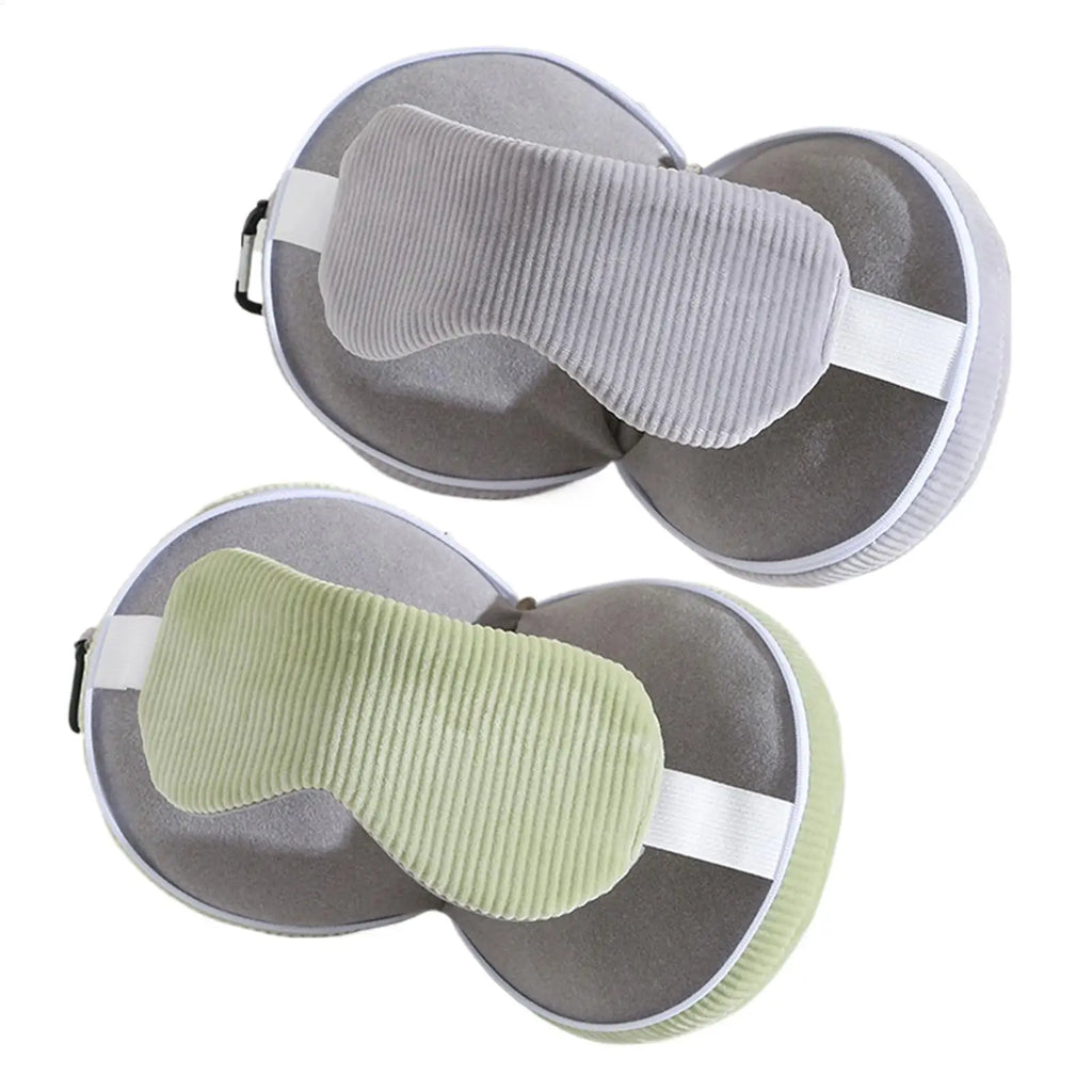 Travel Neck Pillow 2 in 1 Eye Mask Pillow Foldable Multifunctional Travel Pillow Light-blocking With Storage Hook Neck Pillows Oasis Select