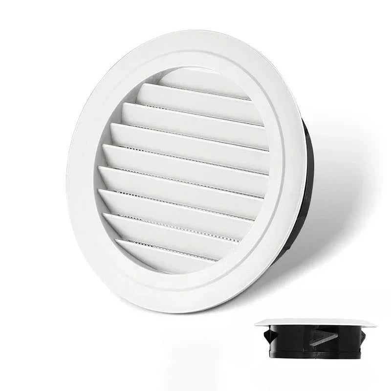 White Round Air Vent Louver Grille Cover Outlet Adjustable Exhaust Ducting Ventilation Grilles 75/100/125mm Oasis Select Inclined louver 100mm