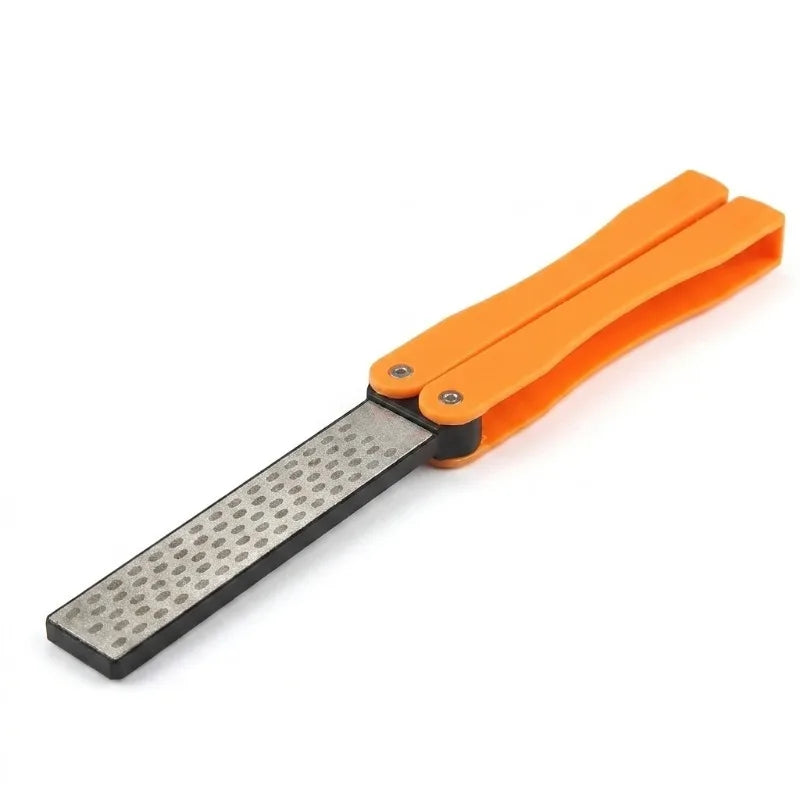 1PCS Portable Folding Pocket Knife Sharpener with Double Sided Diamond Sharpening Stone for Outdoor Use Oasis Select