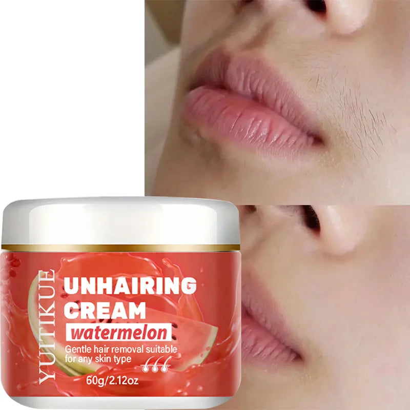 YUITIKUE Watermelon Depilatory Cream - Natural Extract, Dissolve Hair Roots for Silky Smooth Skin 60g Oasis Select