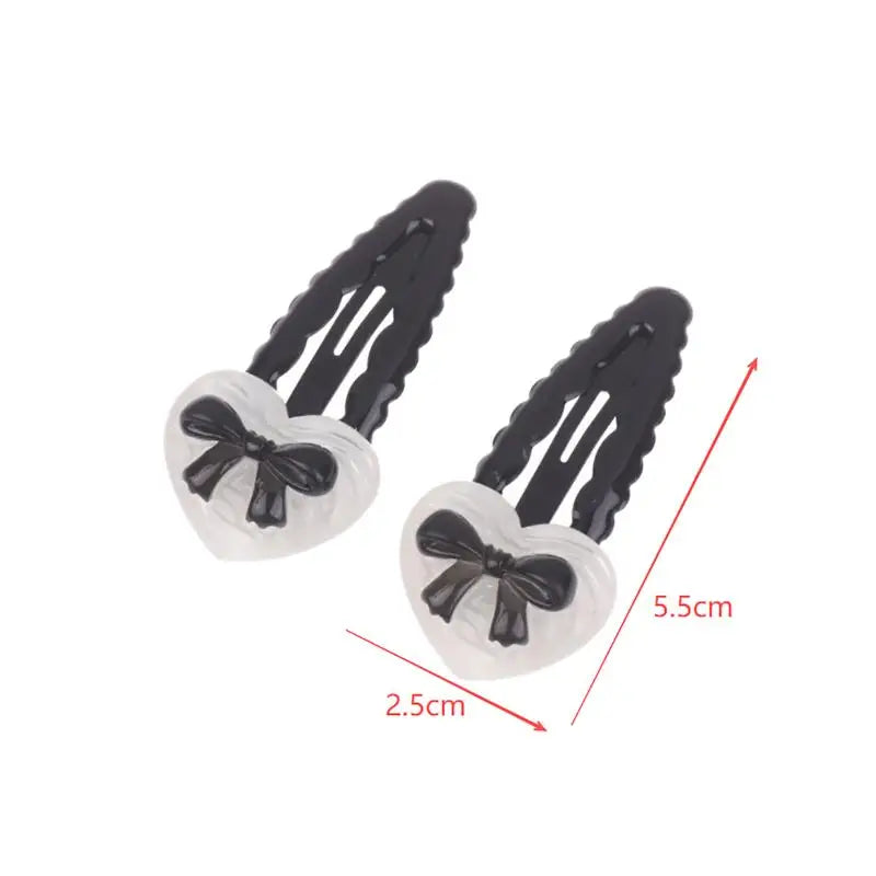 Bowknot Heart BB Hair Clips Non-Slip Cute Set of 2/6 Pcs Hair Clip Set Oasis Select