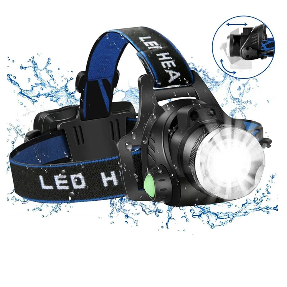 POCKETMAN 30000LM LED Headlamp – Zoomable, Waterproof, 3 Modes
