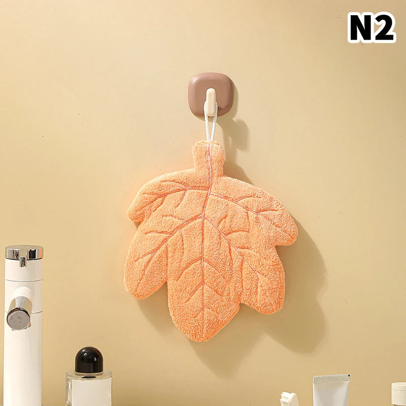 Leaf-Shape Double-Layer Hand Towel | Fast-Dry Coral Fleece Decorative Hand Towel Oasis Select 2