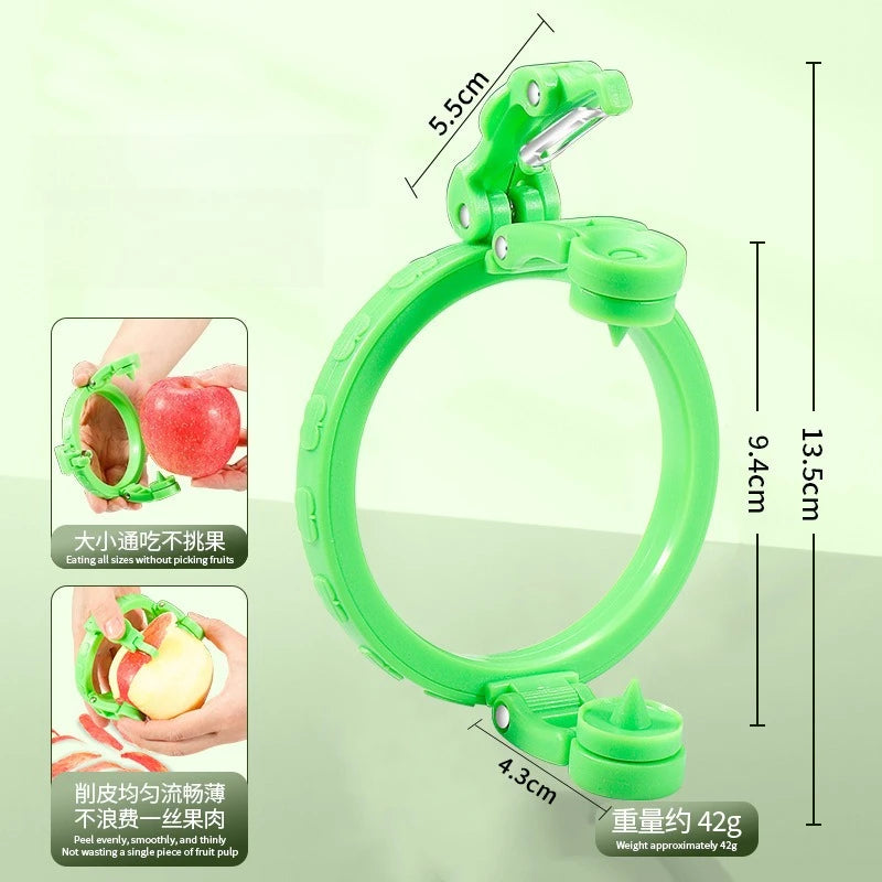 Handheld Rotary Apple Peeler Spiral Slicer for Fruit Vegetable Kitchen Gadget Gift Ideas Easy Use Corer Tool Oasis Select green