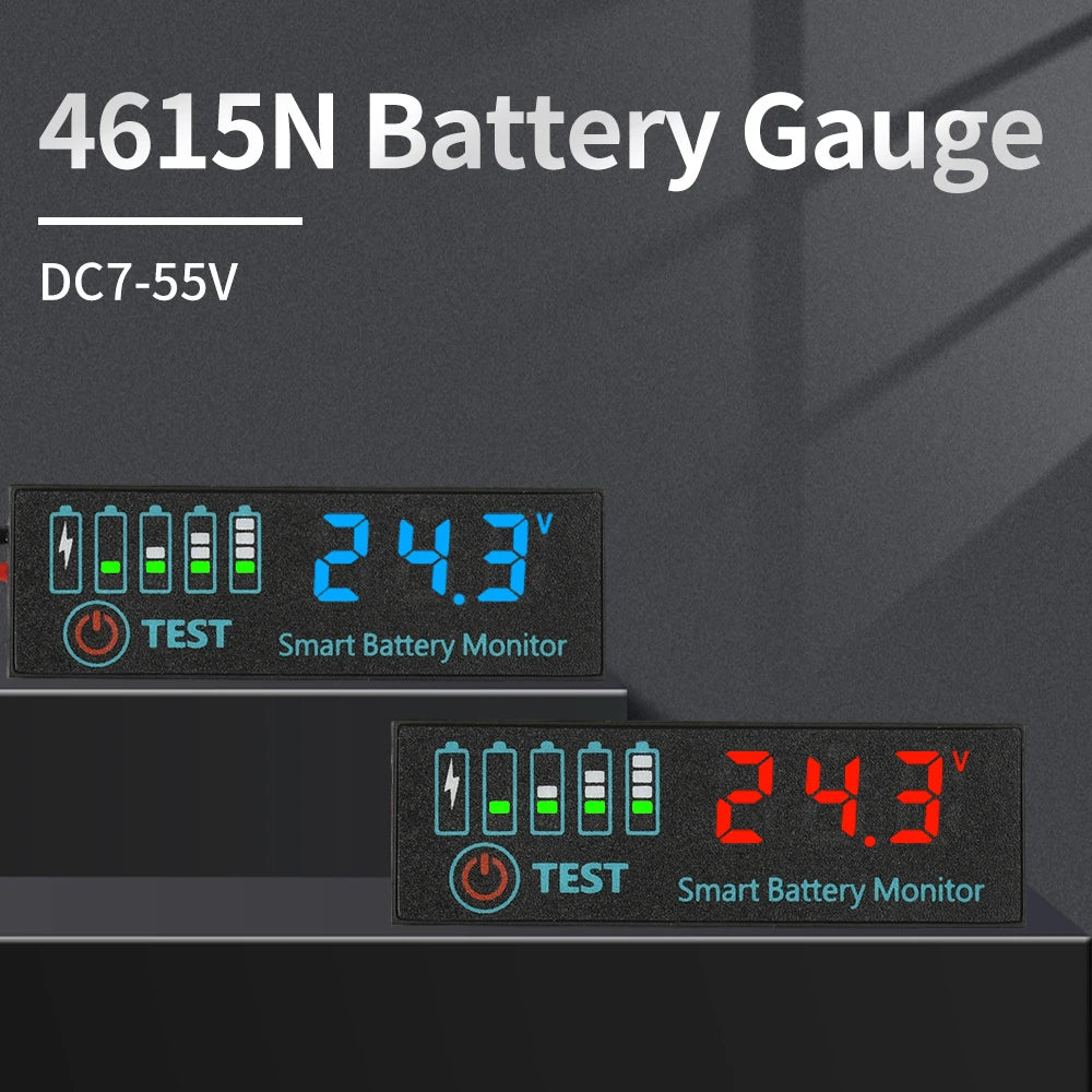 DC 7-55V Battery Charge Indicator Digital Voltmeter Voltage Tester Electric Vehicles Lithium Battery Capacity Power Indicators Oasis Select