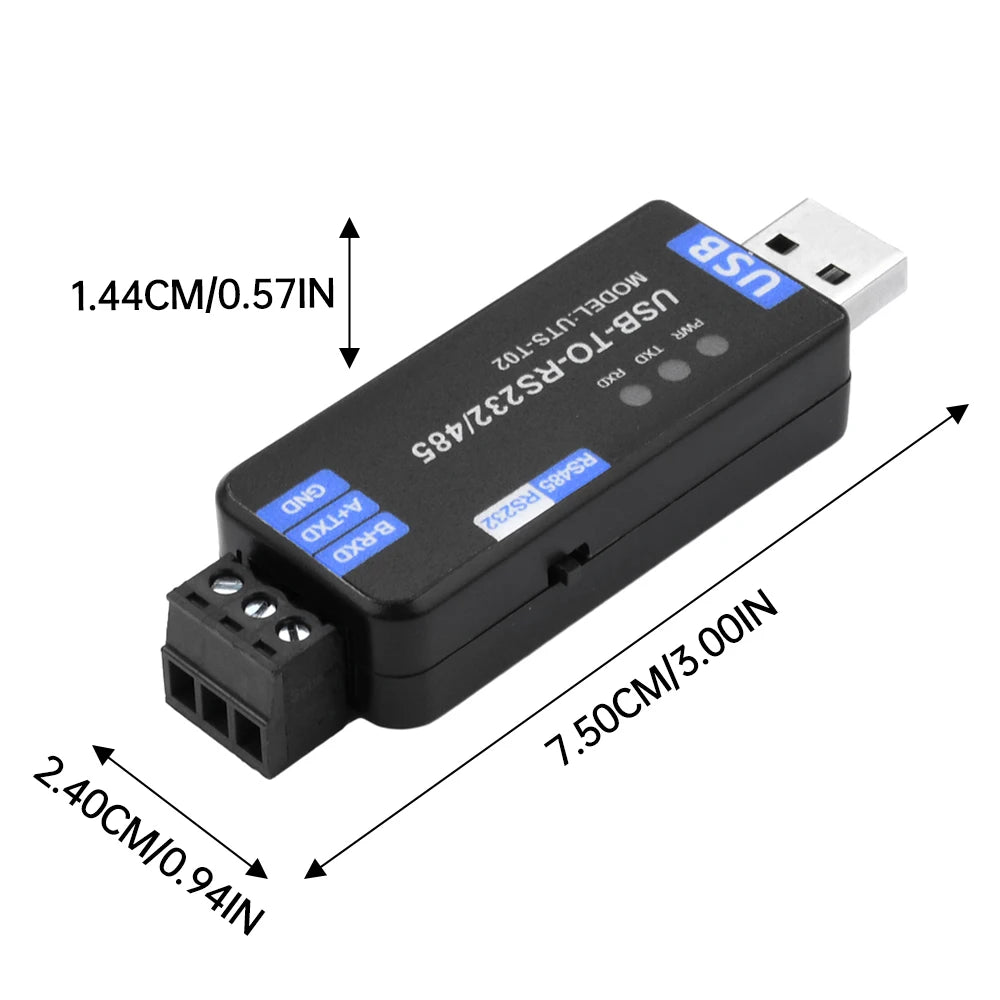 DC 5V USB to RS485/RS232 Communication Module Bidirectional Half Duplex Serial Line Converter CH343G Plug And Play Oasis Select
