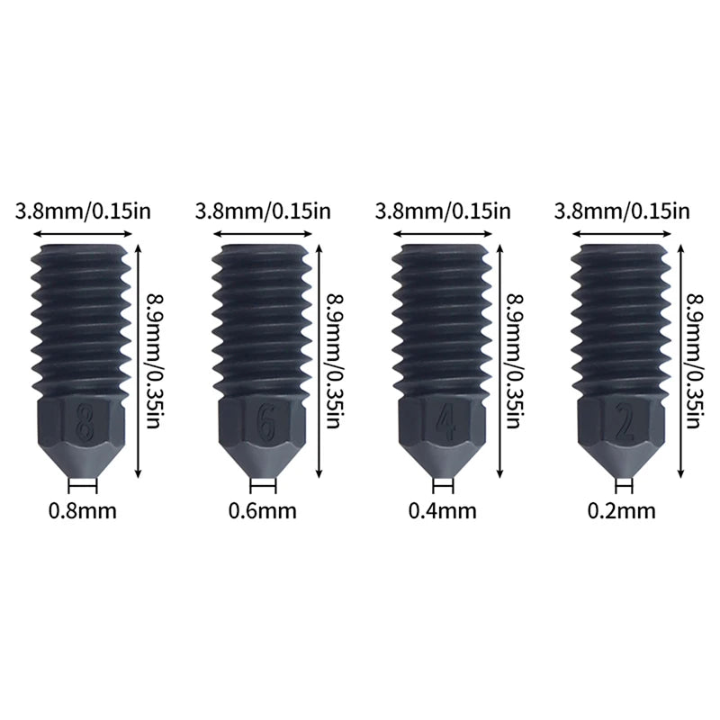 Nozzles For Bambu Lab A1 / A1 Mini Nozzle 0.2 0.4 0.6 0.8mm Hardened Steel Nozzle For Bambulab A1 Upgrade Hotend Kit 3D Printer Oasis Select