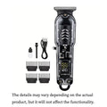 Professional Transparent Body Electric Hair Clipper for Men USB Rechargeable Trimmer Hair Cutting Machine Holiday Gift for Him Oasis Select black