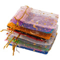 50pcs Mixed Color Moon Star Organza Bags Satin Drawstring Organza Pouch Wedding Party Favor Gift Bag Jewelry Watch Bags Oasis Select Mix 9x12cm